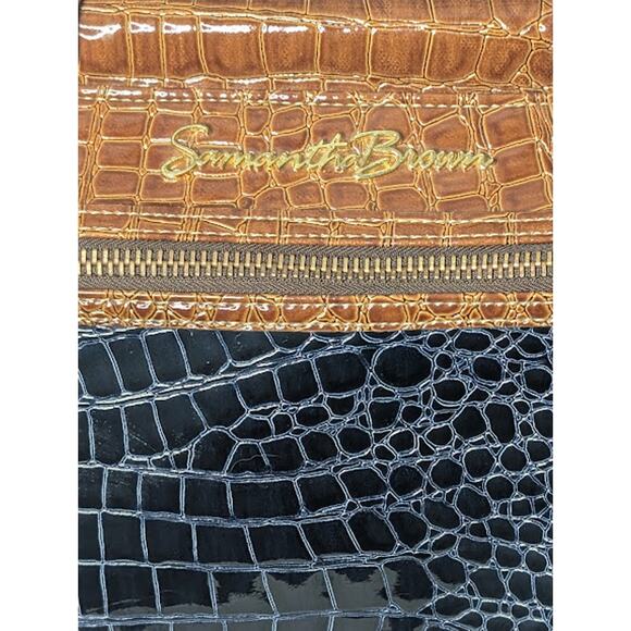 SAMANTHA BROWN Over Night faux crocodile Bag Contemporary Travel Preppy glam - Picture 2 of 12
